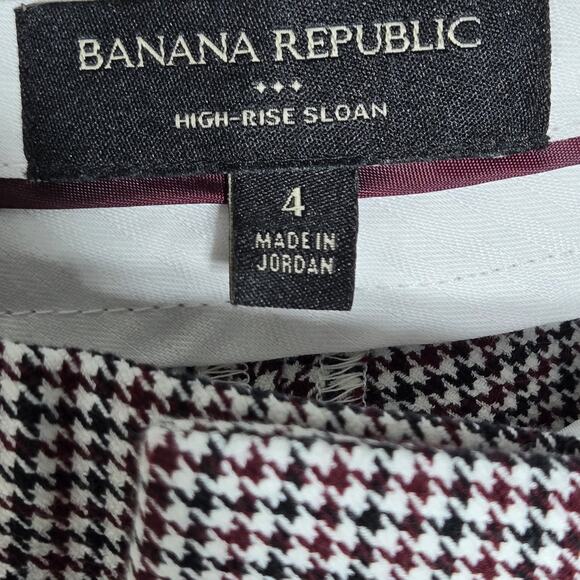 Banana Republic Pants Womens 4 High Rise Sloan Houndstooth Tapered Career Casual - Picture 7 of 12